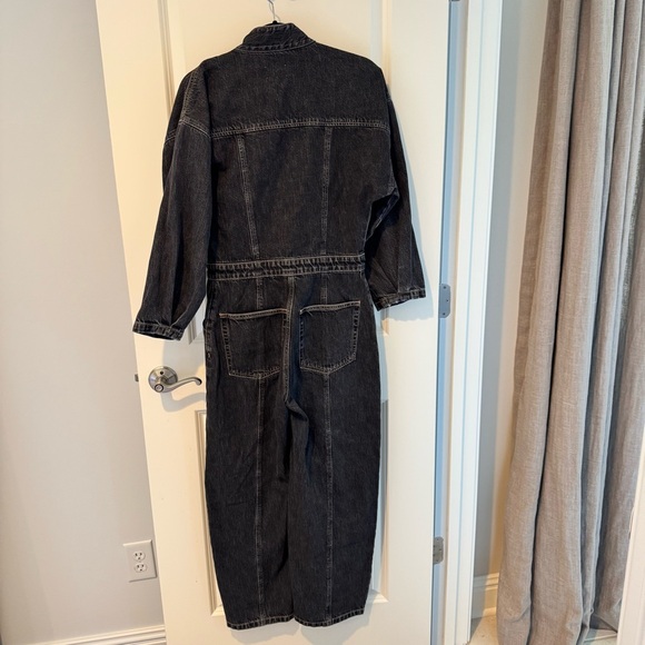 ÉTICA Liv Asymmetric Denim Black Jumpsuit | S - Picture 8 of 10